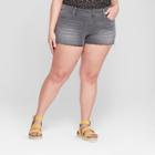 Women's Plus Size Raw Hem Jean Shorts - Universal Thread Gray Wash