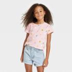 Girls' Printed Short Sleeve T-shirt - Cat & Jack Soft Pink