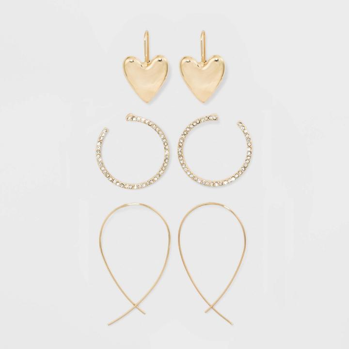 Sugarfix By Baublebar Minimal Earring Gift Set - Clear, Women's, Gold