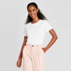 Women's Short Sleeve Casual T-shirt - A New Day White