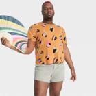 No Brand Pride Adult Plus Size Abstract Rainbows Short Sleeve T-shirt - Gold