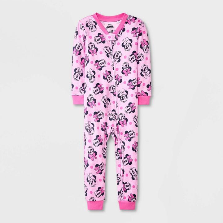 Toddler Girls' Minnie Mouse Snug Fit Union Suit - Pink