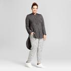 Women's Plus Size Side Split Hoodie - Ava & Viv Dark Gray