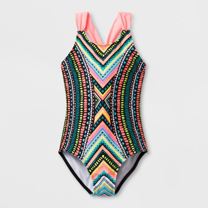 Girls' Summer Game One Piece Swimsuit - Art Class L,