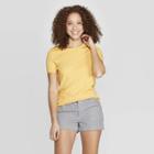 Women's Short Sleeve Crewneck Sweater - A New Day Yellow