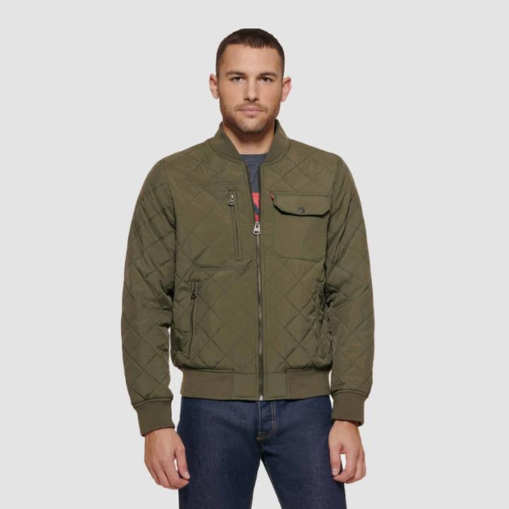 Levi's Men's Quilted Jacket - Olive Green