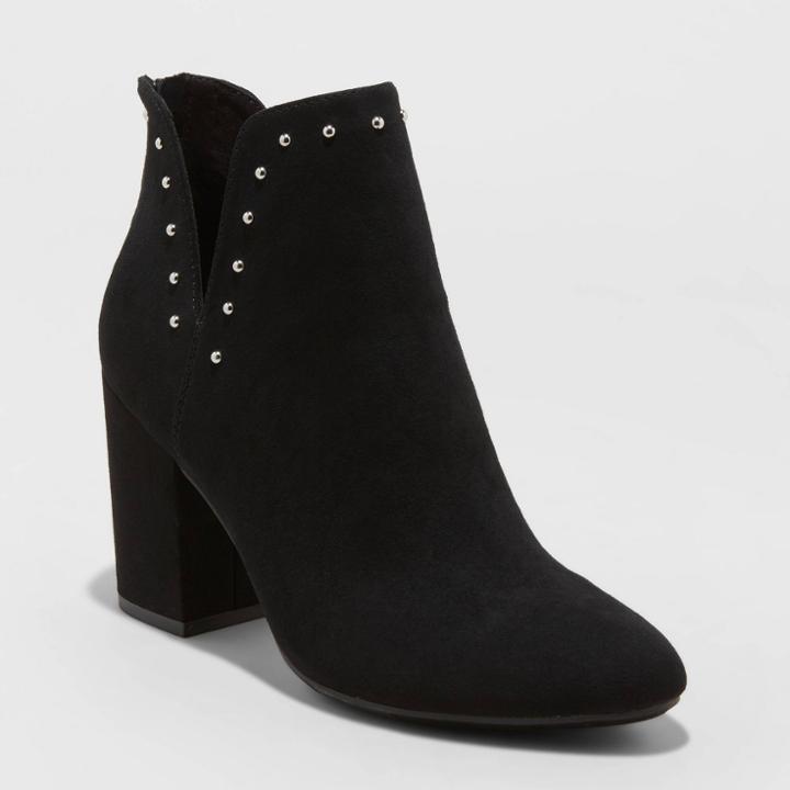 Women's Carolina Open Side Bootie - A New Day Black