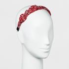 Target Paisley Bandana Print Fabric Cover With Side Bow Headband - Red