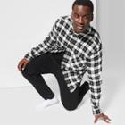 Men's Tall Checkered Standard Fit Flannel Button-down Shirt - Original Use Black Tie