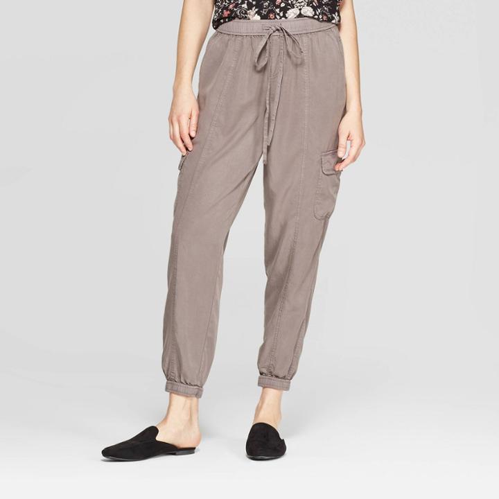 Women's Mid-rise Full Length Cargo Pants - Knox Rose Dark Gray