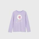 Girls' Long Sleeve Hot Chocolate Monkey Graphic T-shirt - Cat & Jack Violet Xl, Brown/purple