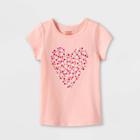 Toddler Girls' Adaptive Valentines Day Short Sleeve T-shirt - Cat & Jack Pink