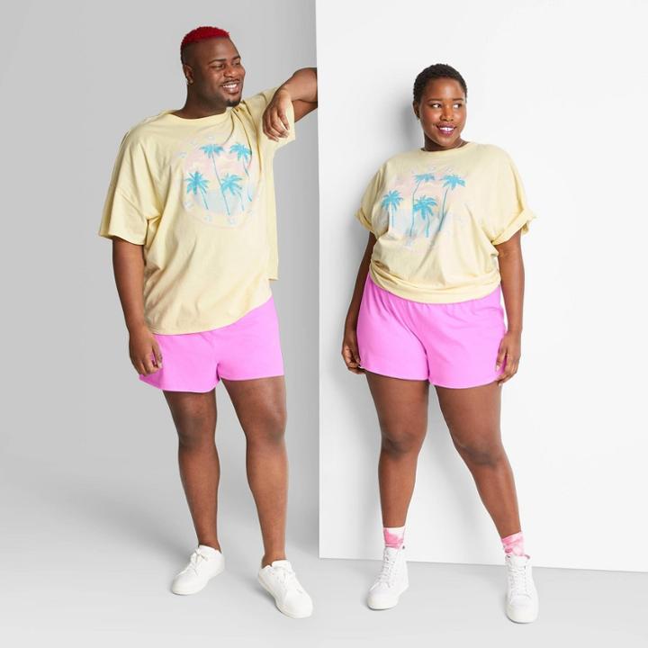 Plus Size High-rise Pull-on Shorts - Wild Fable Vibrant Purple