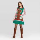 Women's Long Sleeve Gingerbread A-line Dress - Born Famous (juniors') - Brown