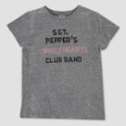Plus Size Junk Food Women's Plus The Beatles Sgt. Pepper's Lonely Hearts Club Short Sleeve T-shirt - Gray