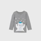 Toddler Boys' Interactive Yeti Graphic Long Sleeve T-shirt - Cat & Jack Heather Gray