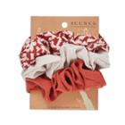Scunci Scrunchies - Red Dot Print/solid Gray/solid Red