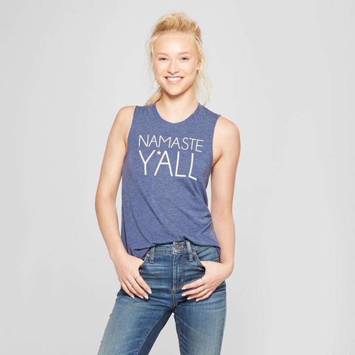 Women's Namaste Ya'll Graphic Tank Top - Awake Charcoal