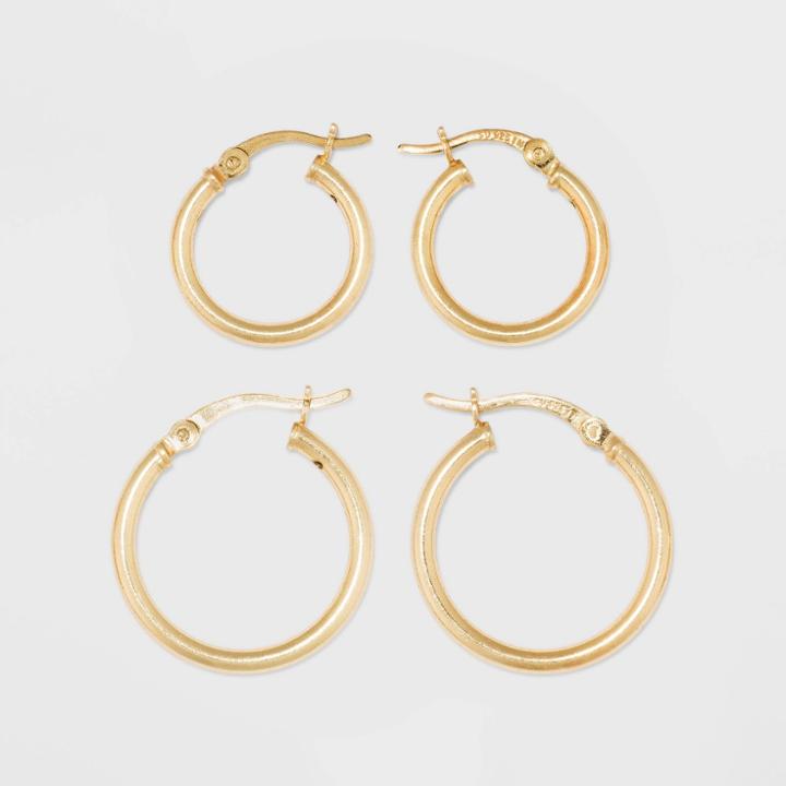 Target Gold Over Sterling Silver Hoop Fine Jewelry Earrings - A New Day Gold