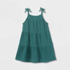 Toddler Girls' Solid Tiered Tank Top Dress - Cat & Jack Green