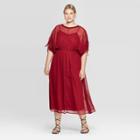 Target Women's Plus Size Elbow Sleeve V-neck Wrapped Dress - Prologue Black