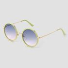 Women's Crystal Oversized Round Sunglasses - Universal Thread Green