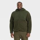 Men's Big & Tall Sherpa Fleece Full Zip Sweatshirt - All In Motion Olive Green