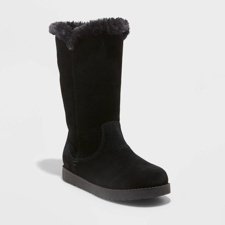 Women's Charleigh Wide Width Tall Shearling Style Boots - Universal Thread Black
