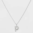 Silver Plated Cubic Zirconia 'p' Pendant Necklace - A New Day