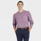 Men's Standard Fit Long Sleeve Crewneck T-shirt - Goodfellow & Co Rose Pink