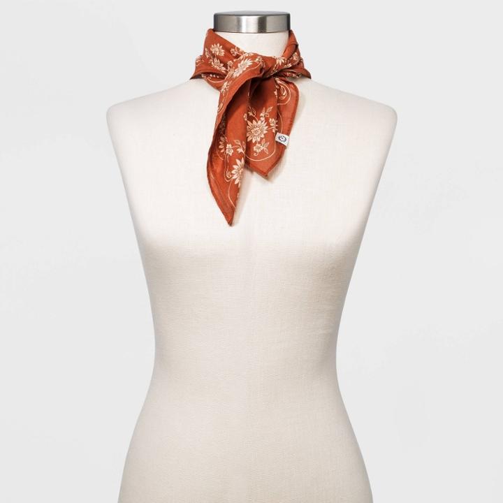 Women's Paisley Printed Cotton Bandana - Universal Thread Rust, Red