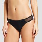 Women's Mesh Inset Cheeky Bikini Bottom - Xhilaration Black