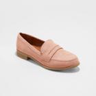 Women's Aanmae Wide Width Faux Leather Suede Closed Back Loafers - Universal Thread Pink 10w,
