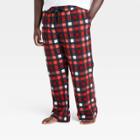 Men's Big & Tall Plaid Microfleece Pajama Pants - Goodfellow & Co Red