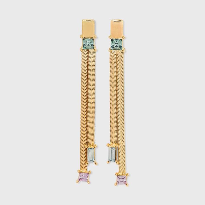 Glass Linear Drop Earrings - A New Day Blue