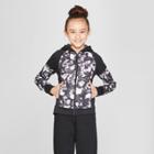 Girls' Printed Tech Fleece Full Zip Hoodie - C9 Champion Black Tulips Print