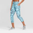 Women's Leopard Print Studio High-waisted Capri Leggings - C9 Champion Blue