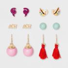 Girls' 6pk Swirly Crayon Earrings - Cat & Jack One Size,
