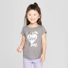 Toddler Girls' Let Your Love Shine Short Sleeve T-shirt - Cat & Jack Gray