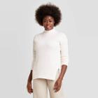 Women's Mock Turtleneck Tunic Pullover Sweater - A New Day Cream