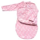 Embe Emb Starter Long Sleeve Swaddle Wrap With Fold Over Mitts - Pink Giraffe