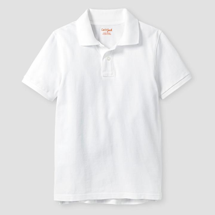 Boys' Pique Stain Resist Uniform Polo Shirt - Cat & Jack White