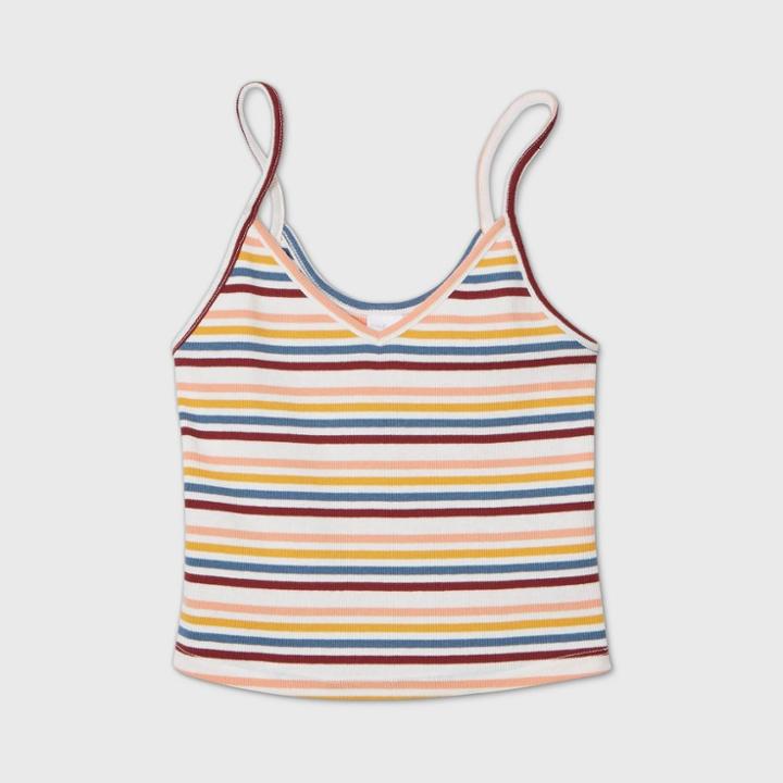 Women's Striped Cropped Lounge Tank Top - Colsie Colors