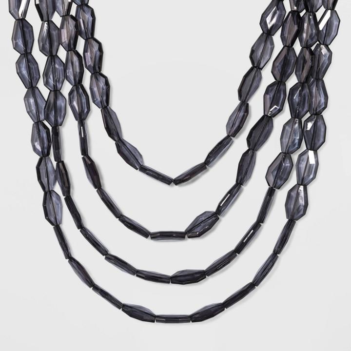 Sugarfix By Baublebar Clear Acrylic Beaded Statement Necklace - Black, Girl's