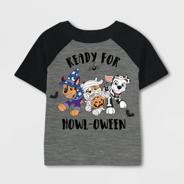 Toddler Boys' Paw Patrol 'ready For Howl-oween' Short Sleeve T-shirt - Heather Gray