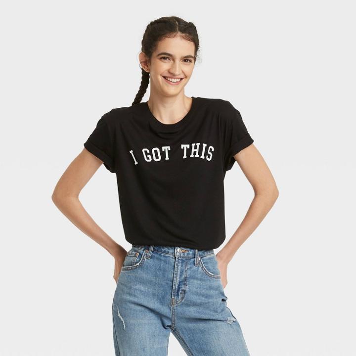 Modern Lux Women's I Got This Short Sleeve Graphic Boyfriend T-shirt - Black