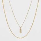 14k Gold Plated Crystal Initial 'h' Pendant Chain Necklace - A New Day Gold