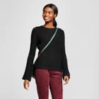 Women's Bell Sleeve Sweater - K By Kersh Black