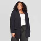 Women's Plus Size Long Sleeve Blazer - A New Day Black