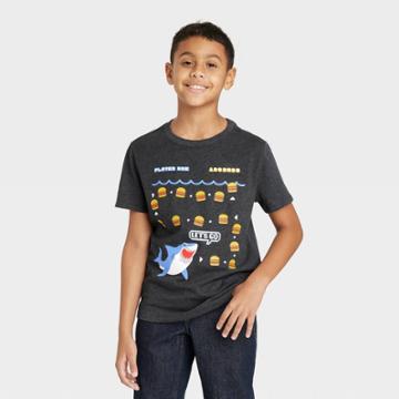 Boys' Short Sleeve Pac-man Shark Graphic T-shirt - Cat & Jack Black